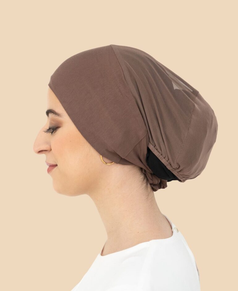 Bamboo Mesh Tie Back Undercap - Brown