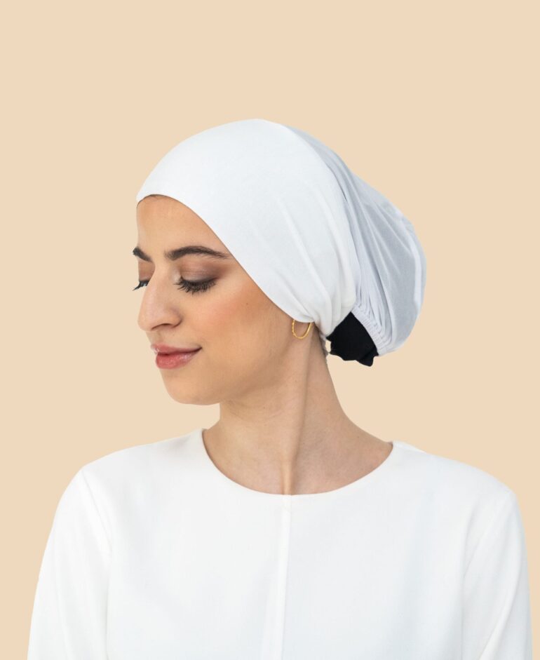 Bamboo Mesh Tie Back Undercap - White